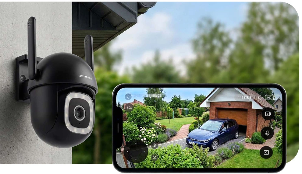 Berdsen BD-943 išorinė pasukama 5MP WiFi IP kamera