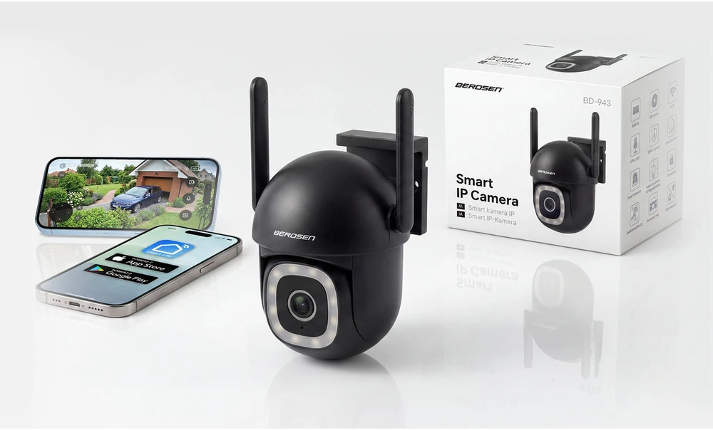 Berdsen BD-943 išorinė pasukama 5MP WiFi IP kamera