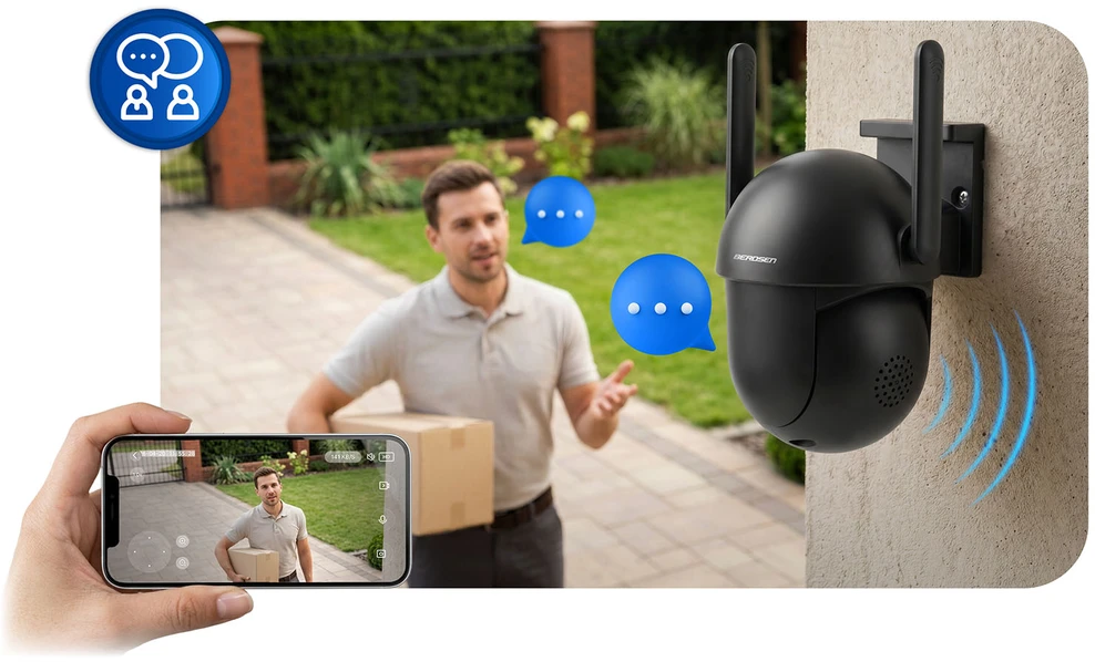 Berdsen BD-943 išorinė pasukama 5MP WiFi IP kamera