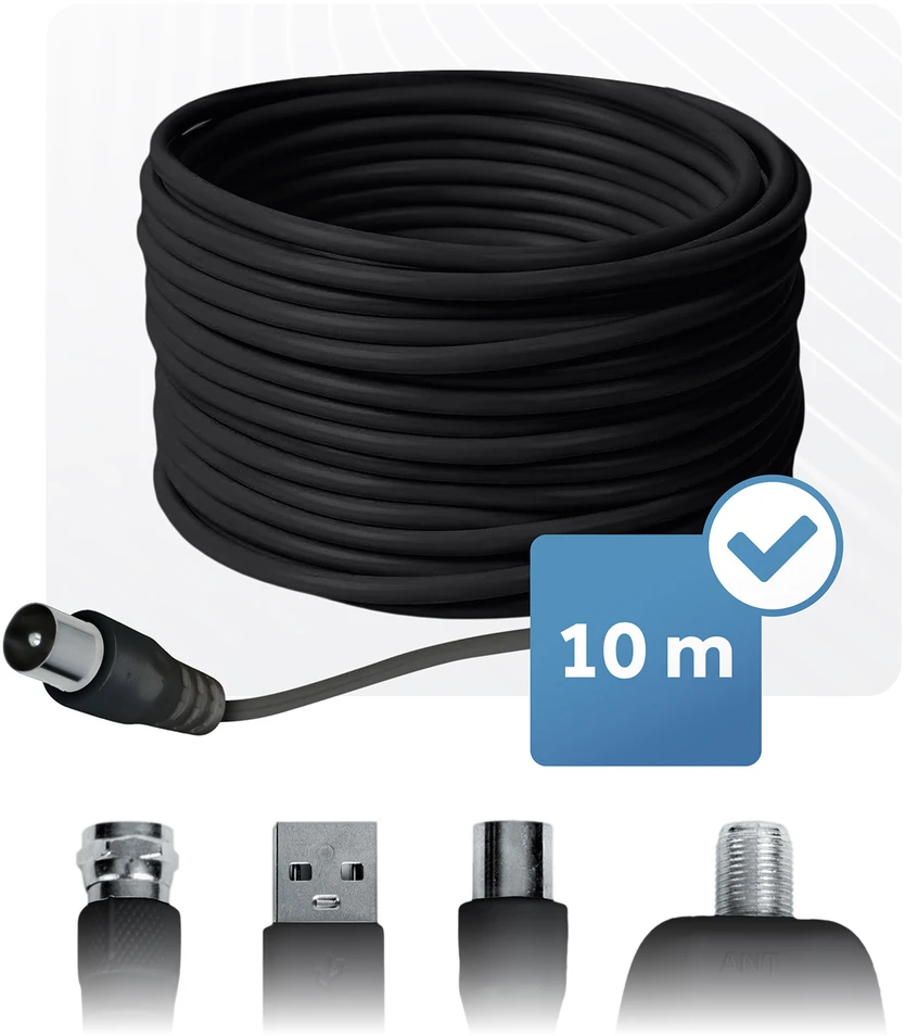 Berdsen BD-955 juoda ultra HD 4K vidaus ir lauko TV antena