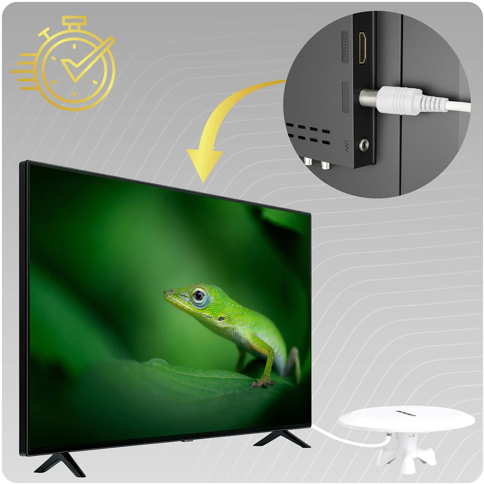 Berdsen BD-955 vidaus ir lauko TV antena Ultra HD 4K balta