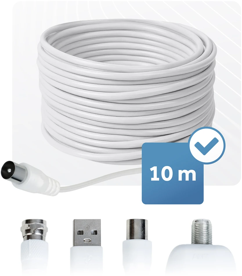 Berdsen BD-955 vidaus ir lauko TV antena Ultra HD 4K balta