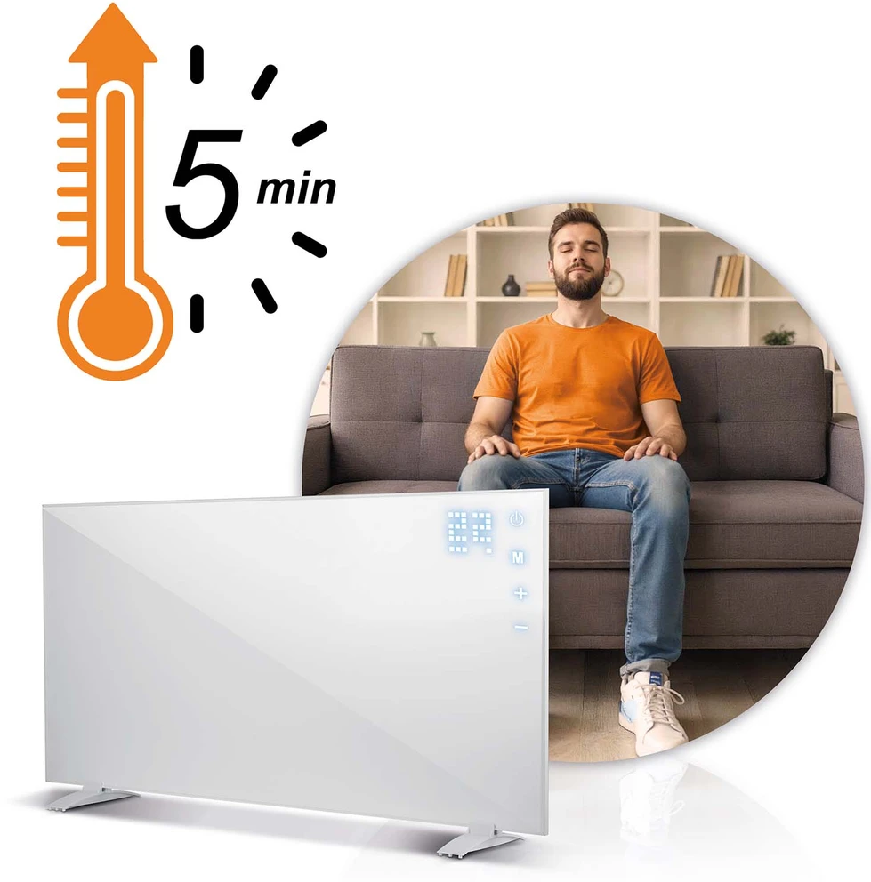 Berdsen Infraraudonųjų spindulių šildytuvas, 720 W infraraudonųjų spindulių panelė, Wi-Fi infraraudonųjų spindulių šildytuvas namams, infraraudonųjų spindulių šildytuvas su nuotolinio valdymo pultu, energiją taupantis infraraudonųjų spindulių šildytuvas