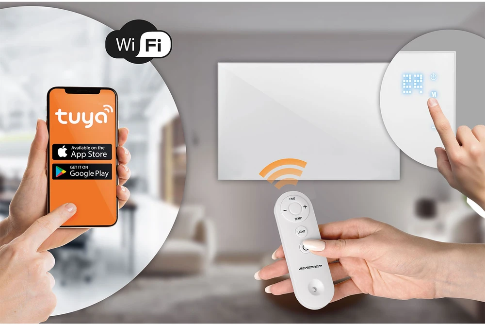 Berdsen BD-987 infraraudonųjų spindulių šildytuvas 800 W su WiFi pulteliu ir programėle