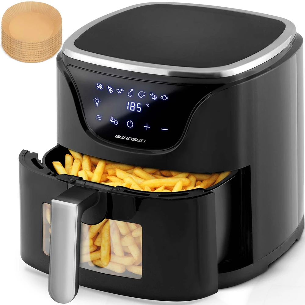 Berdsen Bealiejė gruzdintuvė Air Fryer 5 l BD-652 juodos ir sidabrinės spalvos
