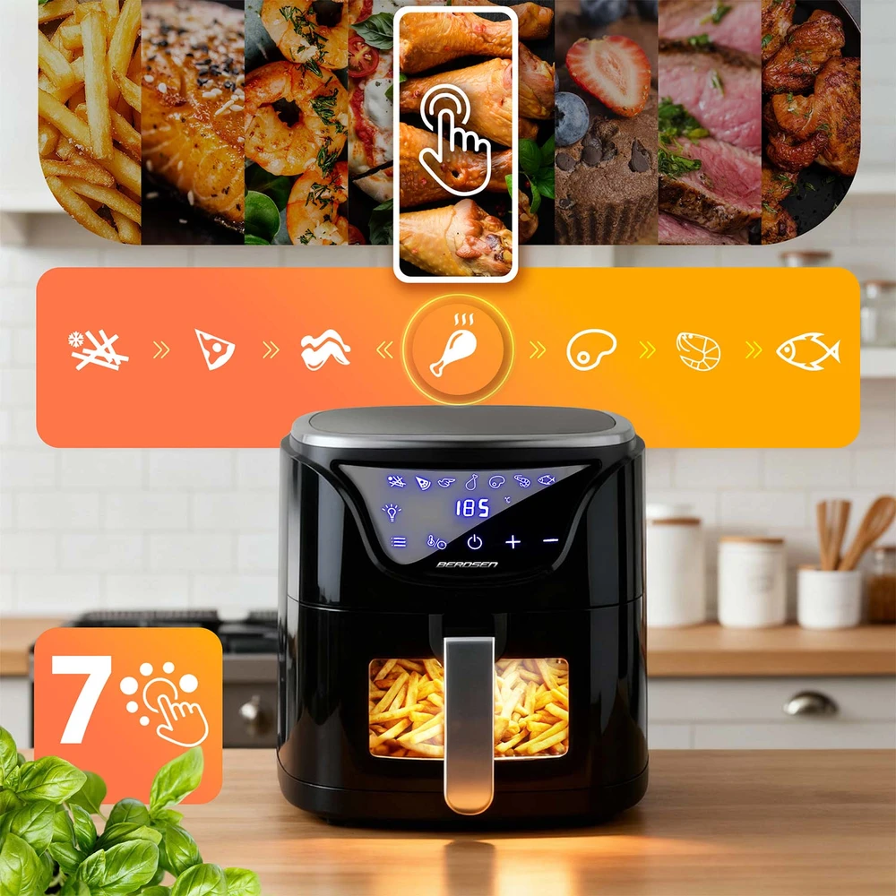 Berdsen Bealiejė gruzdintuvė Air Fryer 5 l BD-652 juodos ir sidabrinės spalvos