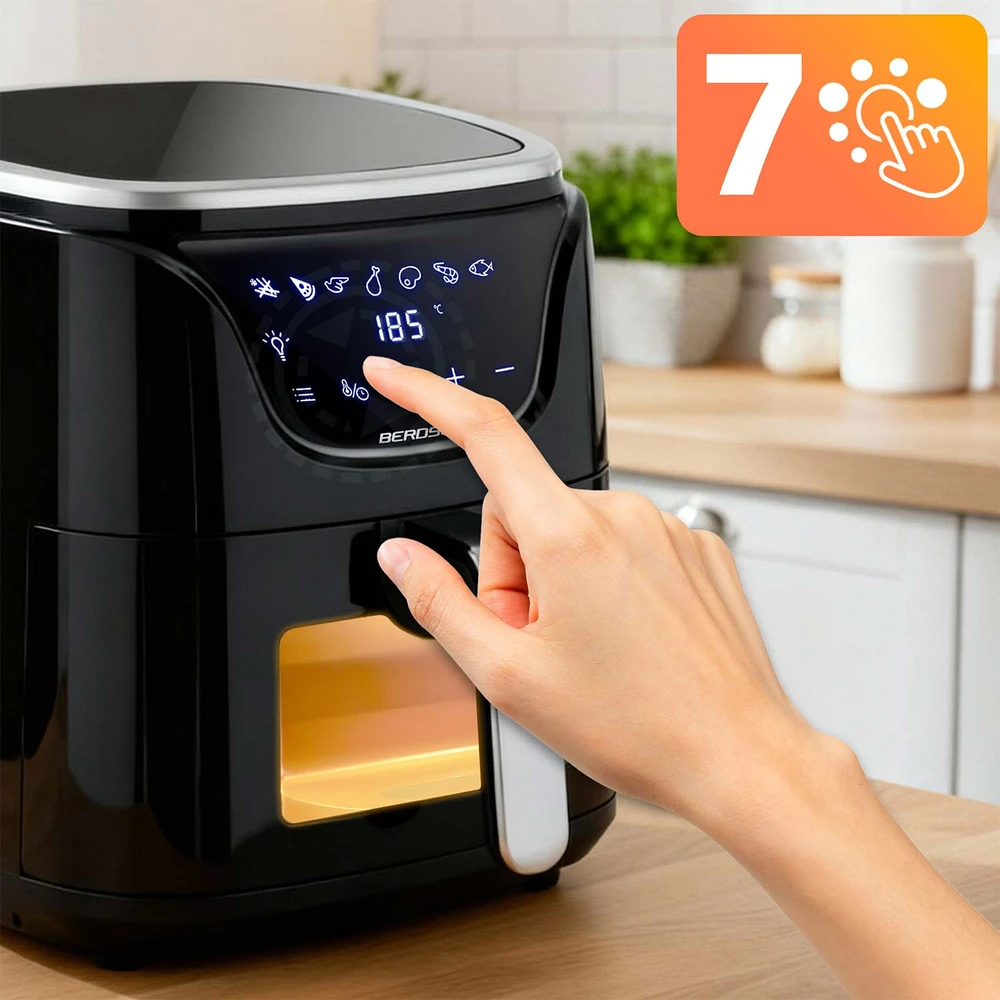 Berdsen Bealiejė gruzdintuvė Air Fryer 5 l BD-652 juodos ir sidabrinės spalvos