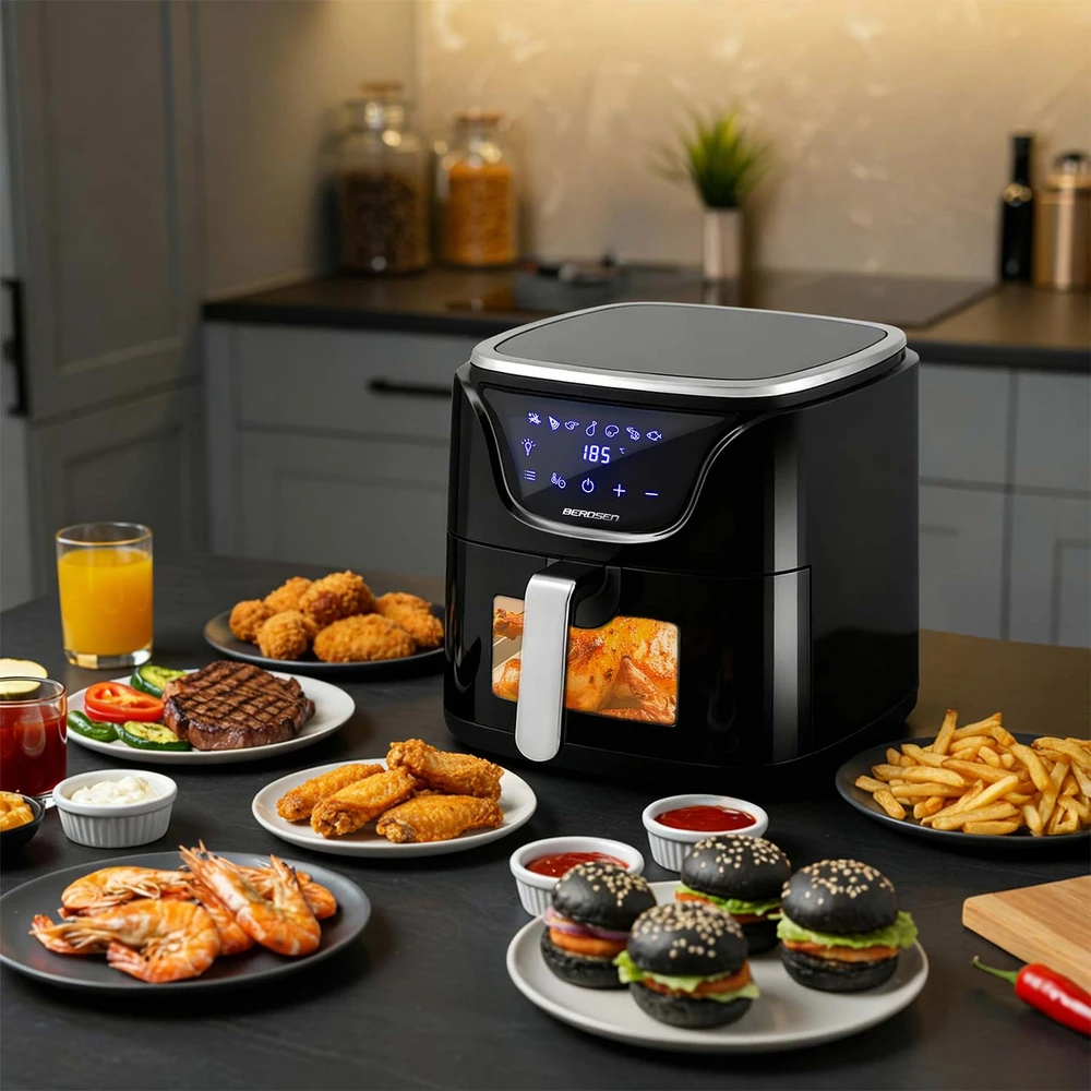 Berdsen Bealiejė gruzdintuvė Air Fryer 5 l BD-652 juodos ir sidabrinės spalvos