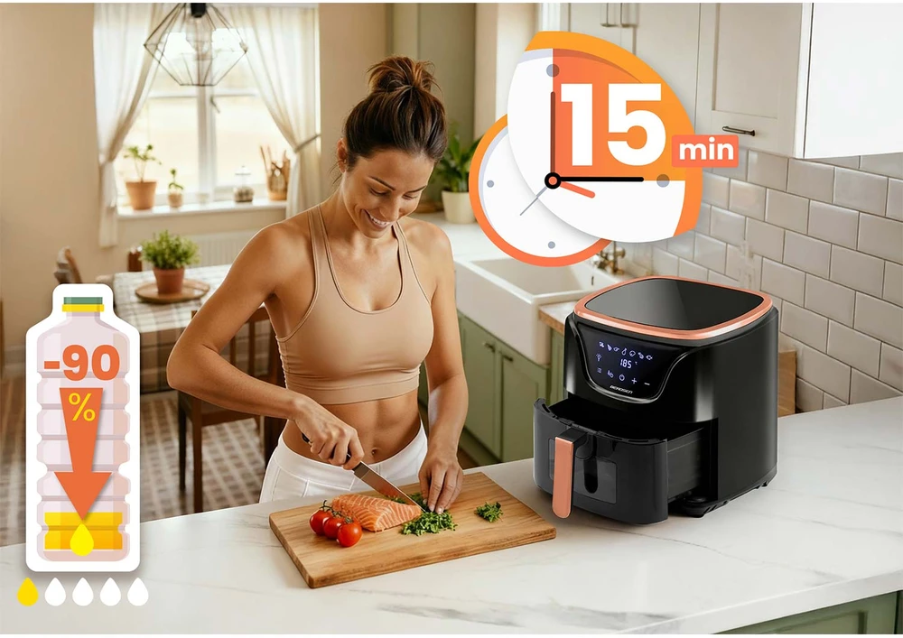 Berdsen Bealiejė oro gruzdintuvė Air Fryer BD-652 juodos ir aukso spalvų
