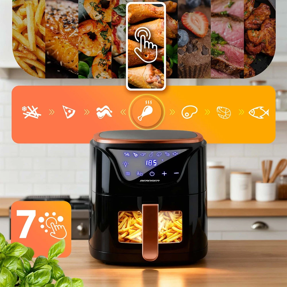 Berdsen Bealiejė oro gruzdintuvė Air Fryer BD-652 juodos ir aukso spalvų
