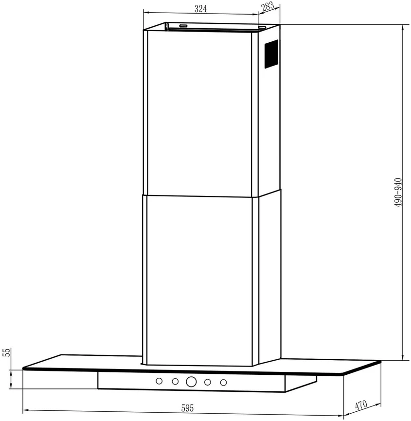 Berdsen BT-217 juodas 60 cm virtuvinis gartraukis