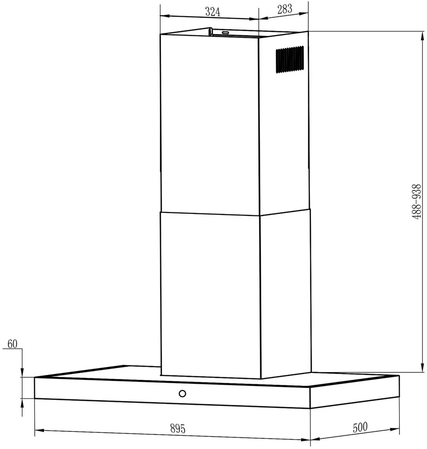 Berdsen BT-218 juodas 90 cm virtuvinis gartraukis