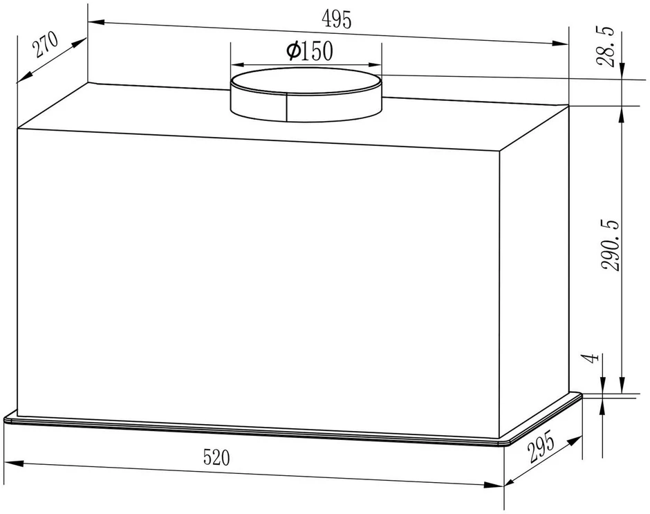 Berdsen BT-239 juodas 52 cm virtuvinis gartraukis