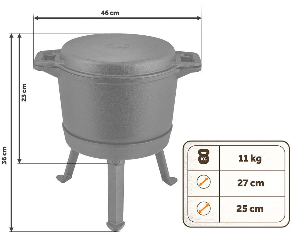 Berdsen Emaliuotas 8 l ketaus puodas su stovinčia grilio keptuve BD-480 348010