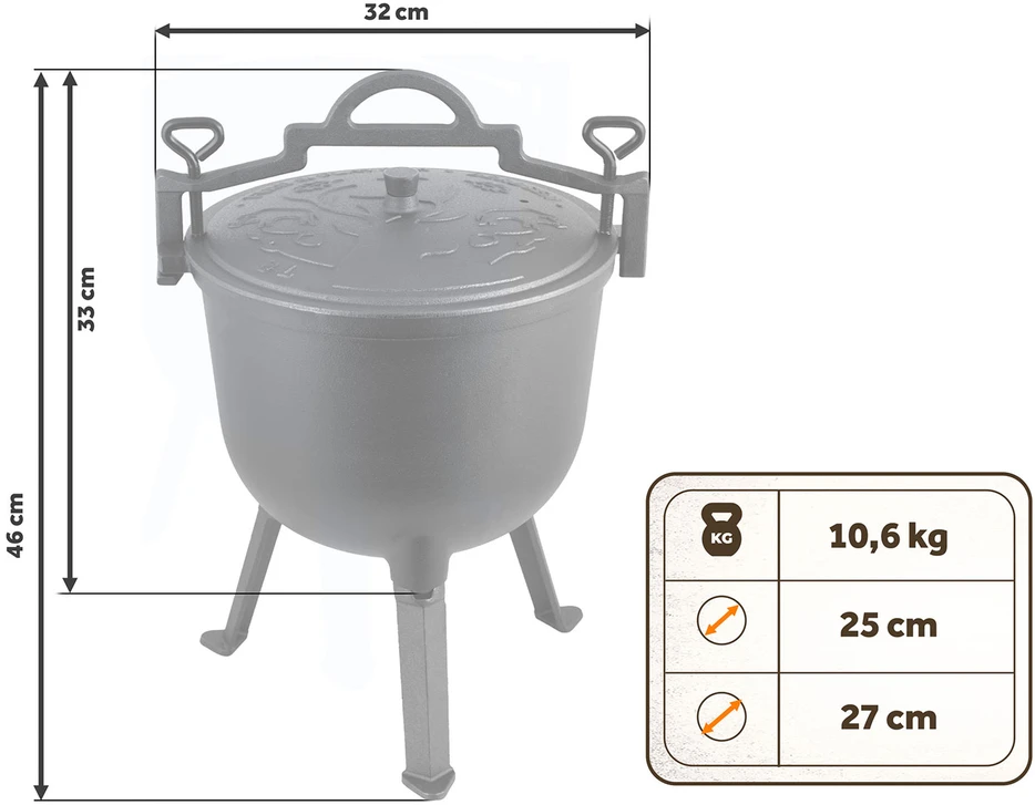 Berdsen Emaliuotas ketaus puodas 8 l laužui ir griliui BD-481 348100