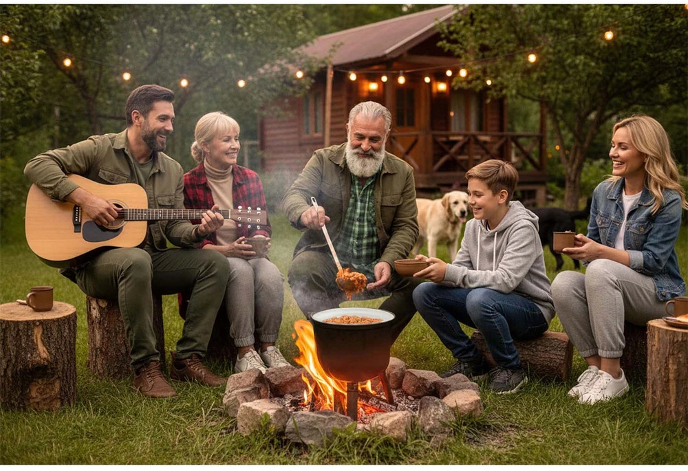 Berdsen Emaliuotas ketaus puodas 8 l laužui ir griliui BD-481 348100
