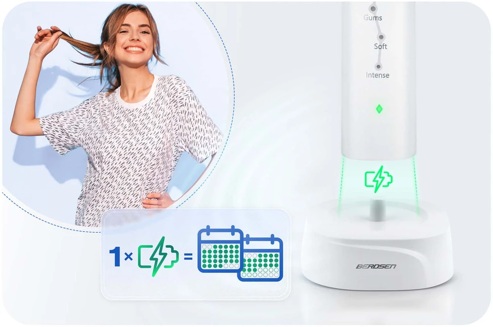 Berdsen Galaxy sonic dantų šepetėlis, baltas