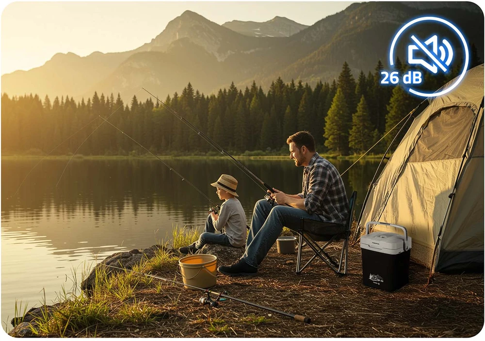 Berdsen Icemax 26 l juodas turistinis šaldytuvas su ECO režimu