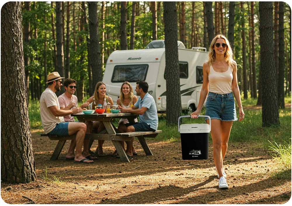 Berdsen Icemax 26 l juodas turistinis šaldytuvas su ECO režimu