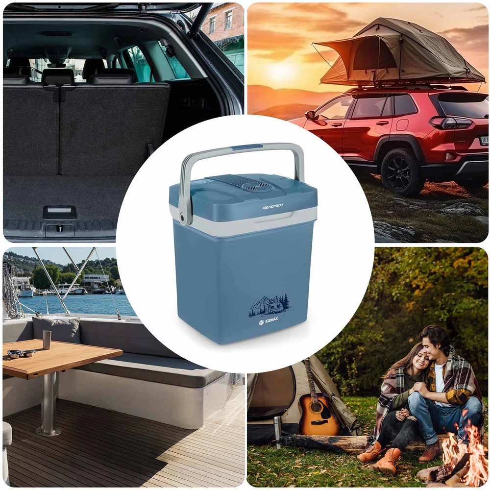 Berdsen Icemax 26 l mėlynas turistinis šaldytuvas su ECO režimu