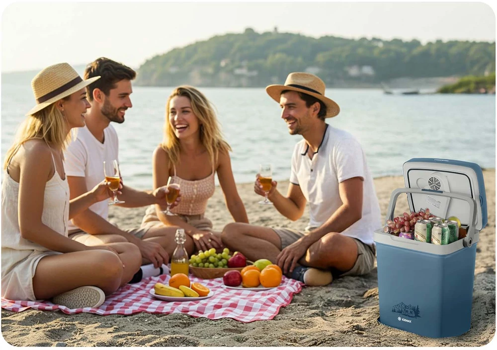 Berdsen Icemax 26 l mėlynas turistinis šaldytuvas su ECO režimu