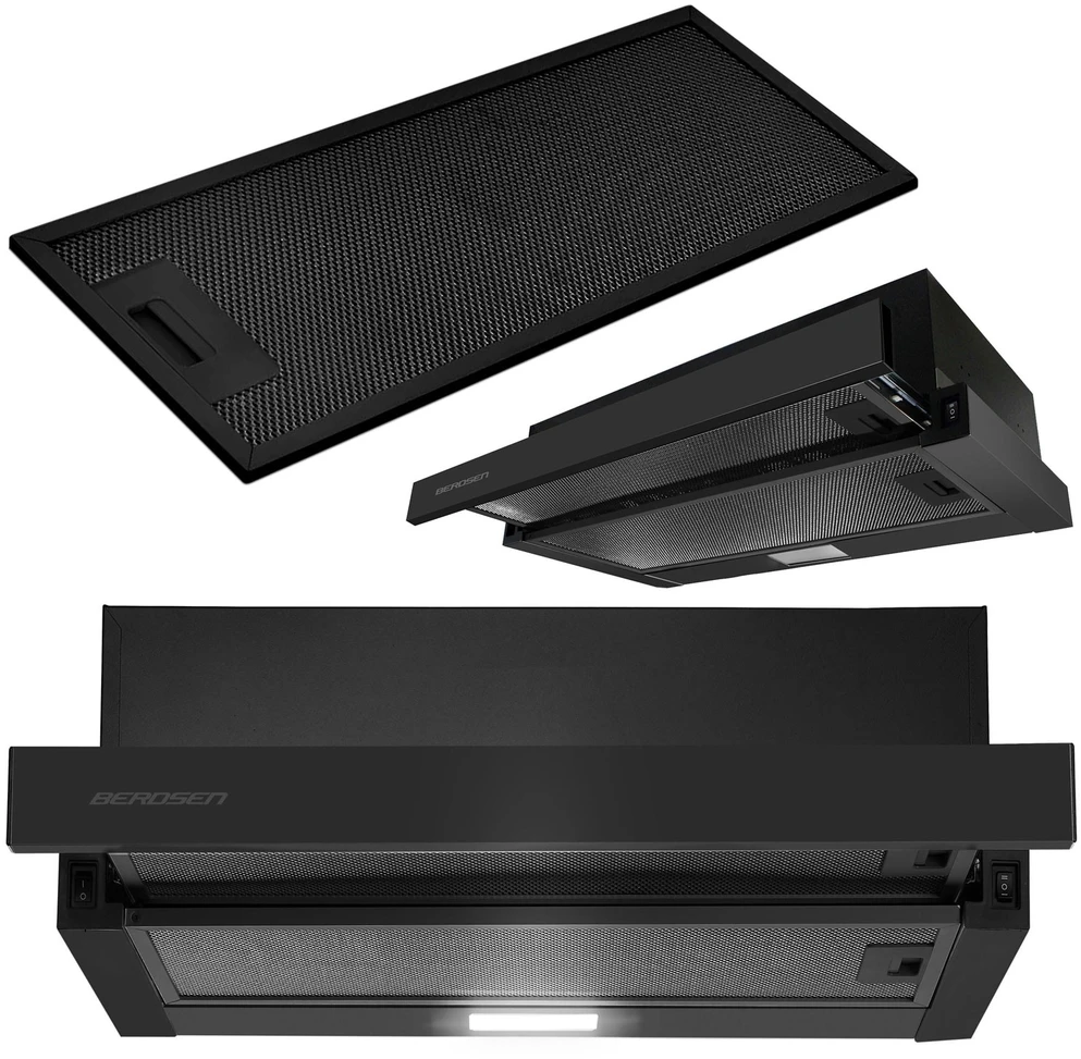 Berdsen Juodas teleskopinis virtuvinis gartraukis 50 cm BT-238