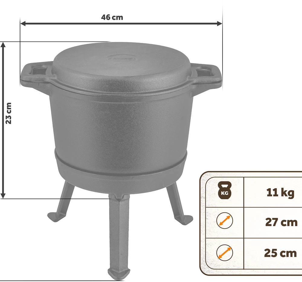 Berdsen Lietinis ketaus puodas 8 l + grilio keptuvė BD-480 348000