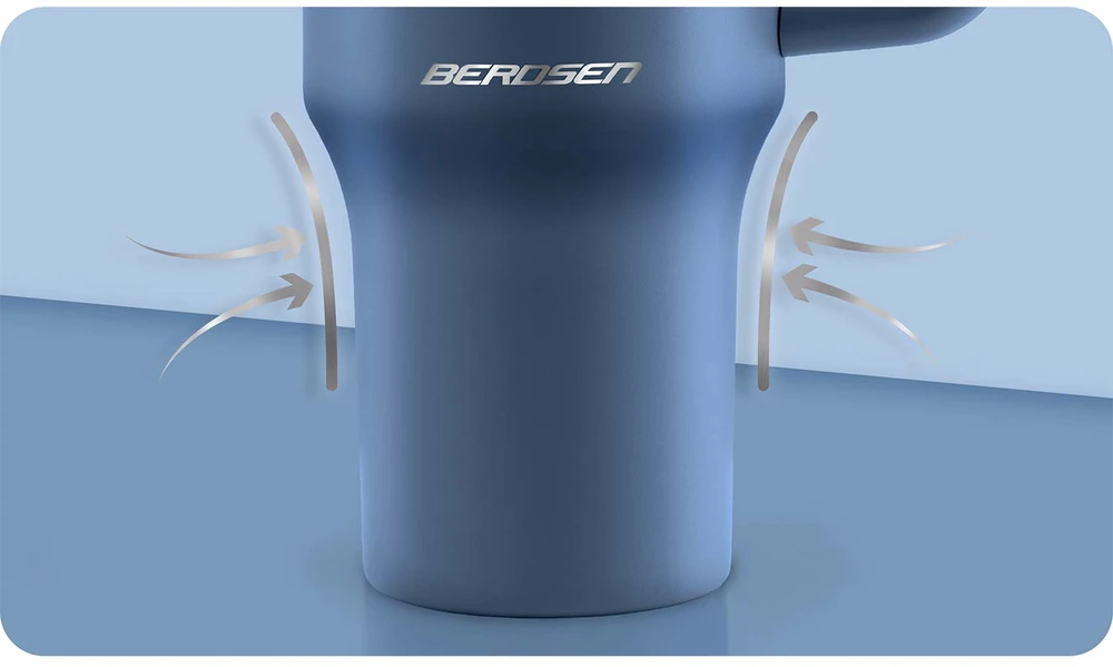 Berdsen mėlynas vakuuminis termosas-puodelis su šiaudelių rinkiniu 1180 ml