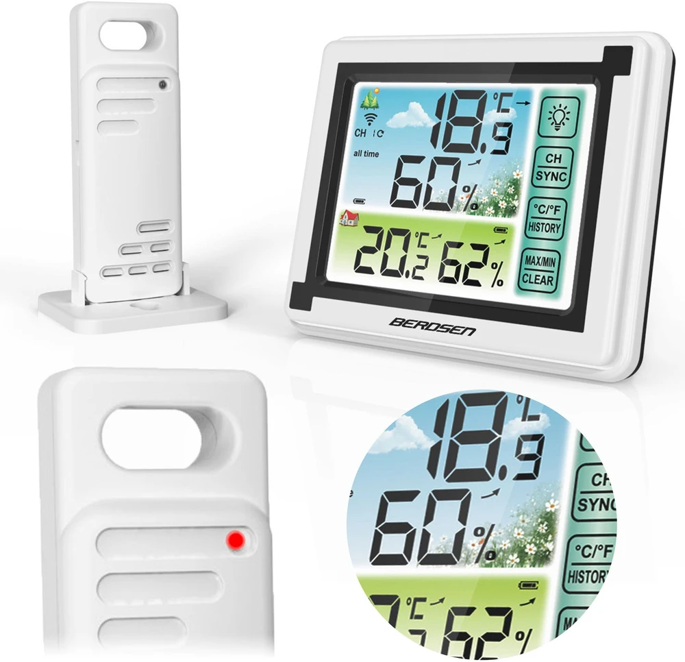 Berdsen BD-900 balta meteorologinė stotelė su ekranu