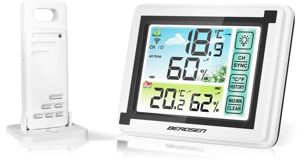 Berdsen BD-900 balta meteorologinė stotelė su ekranu