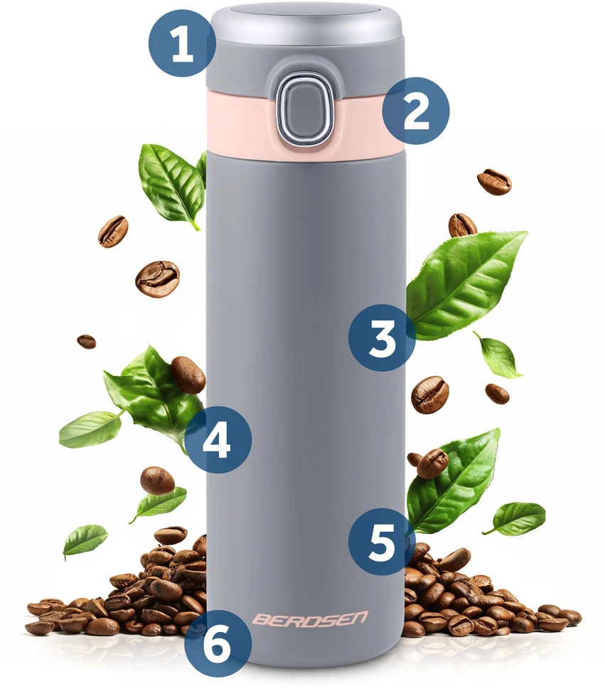 Berdsen Vakuuminis termosas 450 ml BD-786 pilkas