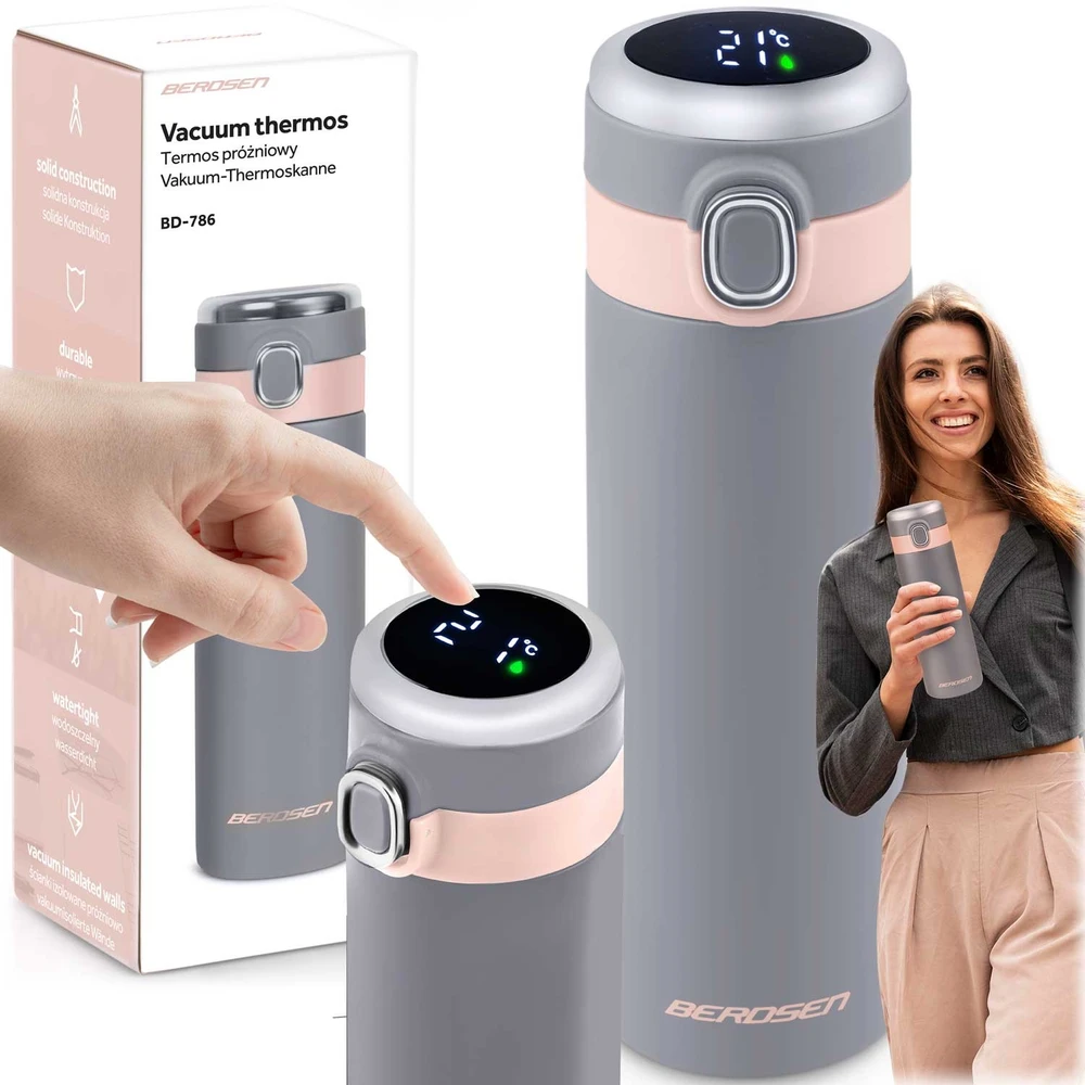 Berdsen Vakuuminis termosas 450 ml BD-786 pilkas