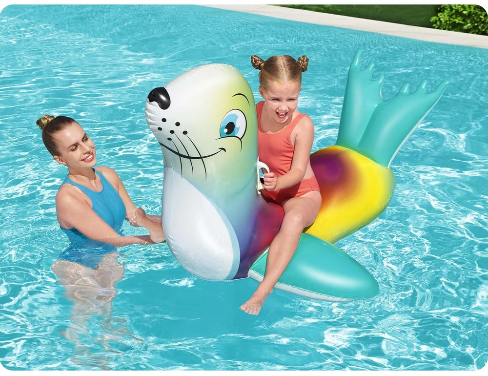 Bestway Spalvinga pripučiama SEAL plaukimo aikštelė su rankenomis 157 x 114 cm 41479