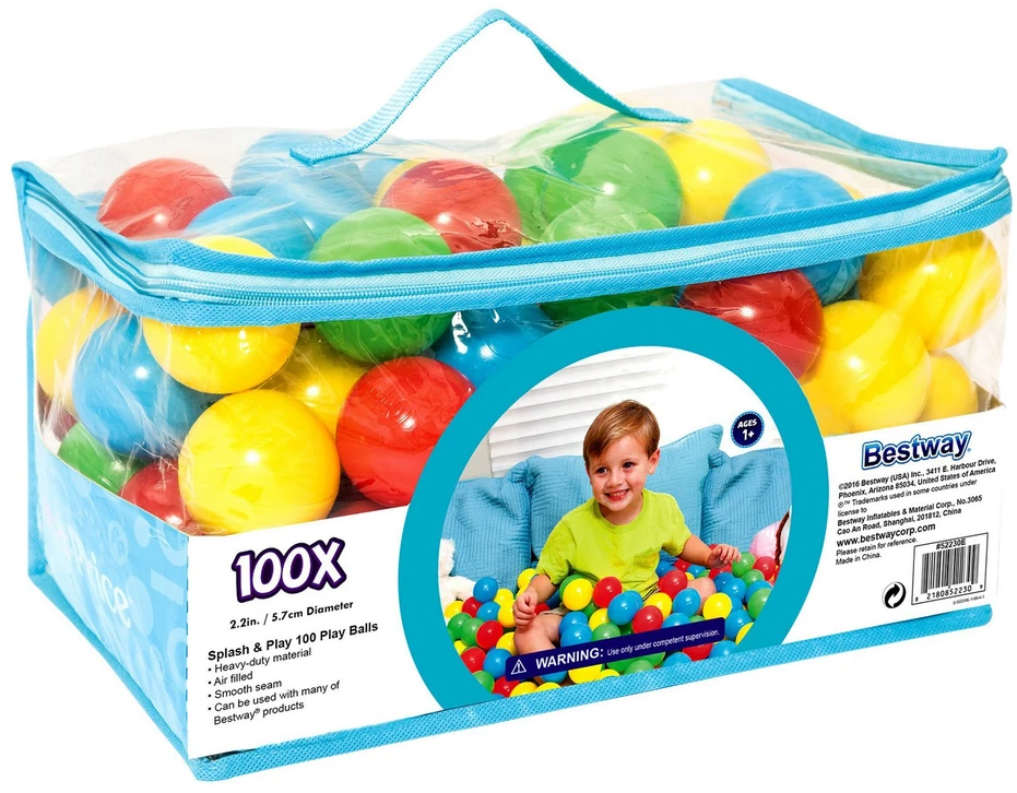 BestWay kamuoliukai 100vnt., 6,5 cm Splash & Play art. 52027