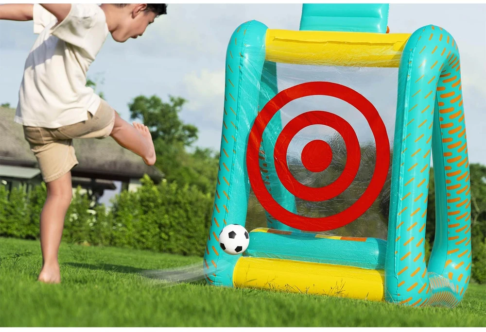Bestway 3 viename sodo žaidimas krepšinis + futbolas + vartai 127x109x178cm 52813