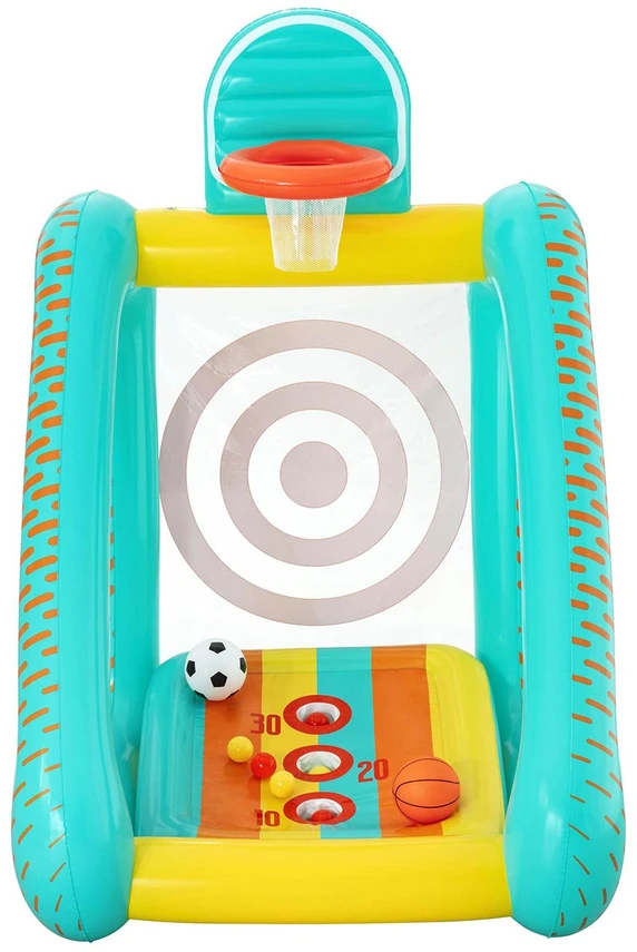 Bestway 3 viename sodo žaidimas krepšinis + futbolas + vartai 127x109x178cm 52813