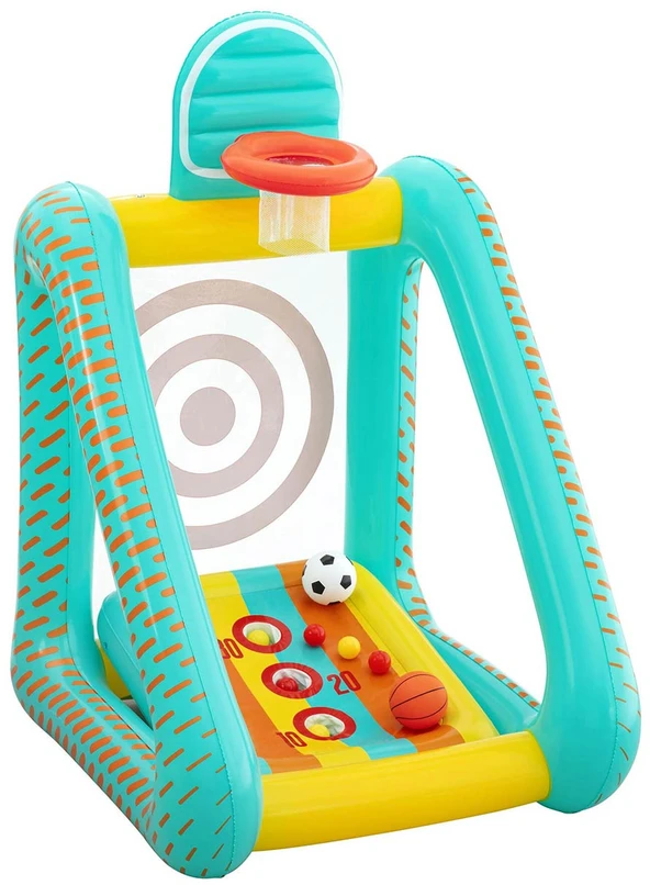 Bestway 3 viename sodo žaidimas krepšinis + futbolas + vartai 127x109x178cm 52813