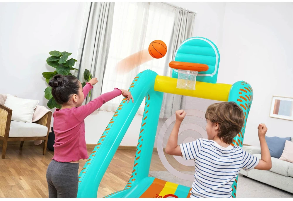 Bestway 3 viename sodo žaidimas krepšinis + futbolas + vartai 127x109x178cm 52813