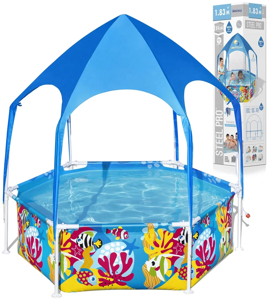 Rėminis baseinas 183x51 "Splash-In-Shade BESTWAY
