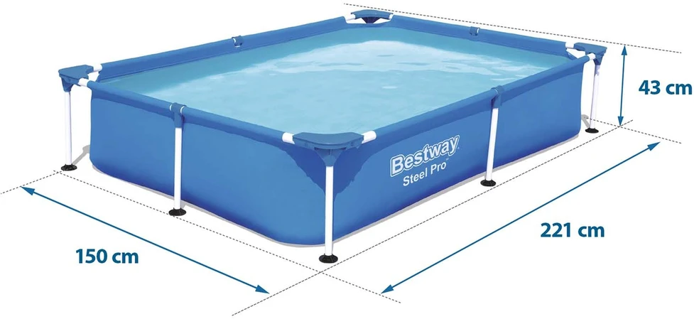 Stačiakampis rėminis baseinas 221x150x43 cm Bestway 56401