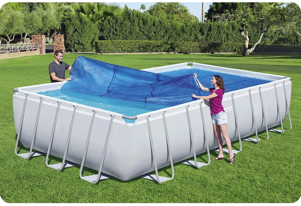 Bestway Baseino uždangalas Flowclear, mėlynas, 703x336cm, stačiakampis