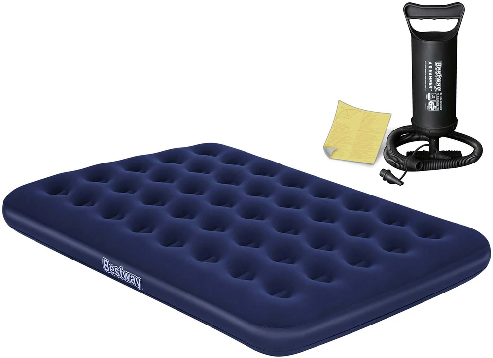 Bestway 67002 pripučiamas čiužinys 191x132x22 cm su stūmokline pompa