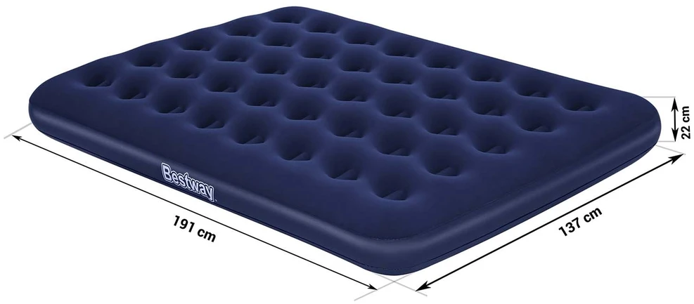 Bestway 67002 pripučiamas čiužinys 191x132x22 cm su stūmokline pompa