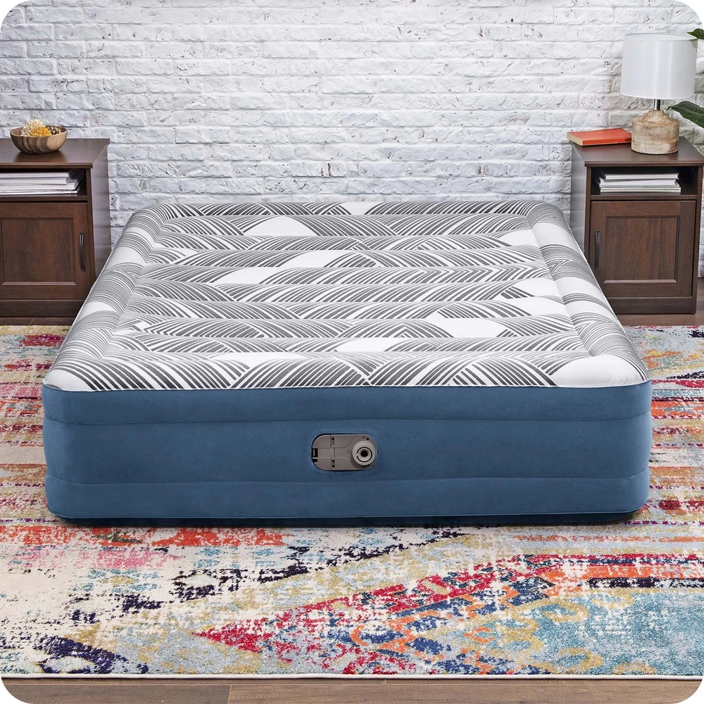 „Bestway 2“ asmens patogus karalienės čiužinys 203x152x36cm įmontuotas siurblys 6712y