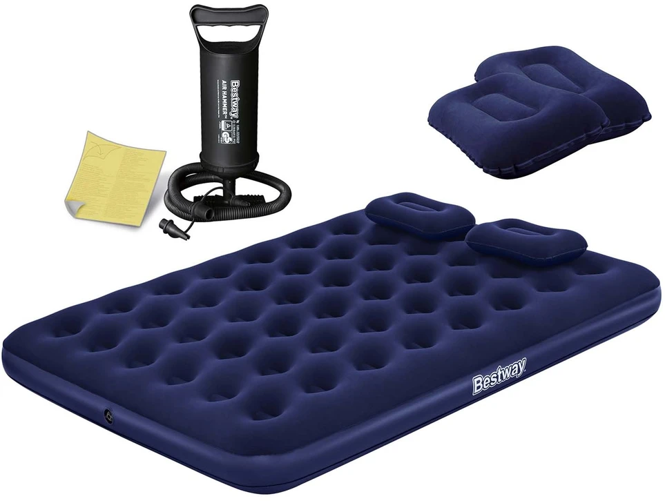 TOP KOMPLEKTAS! Bestway Pavillo dvigulis čiužinys su pompa ir 2 pagalvėlėmis 2.03m x 1.52m x 22cm