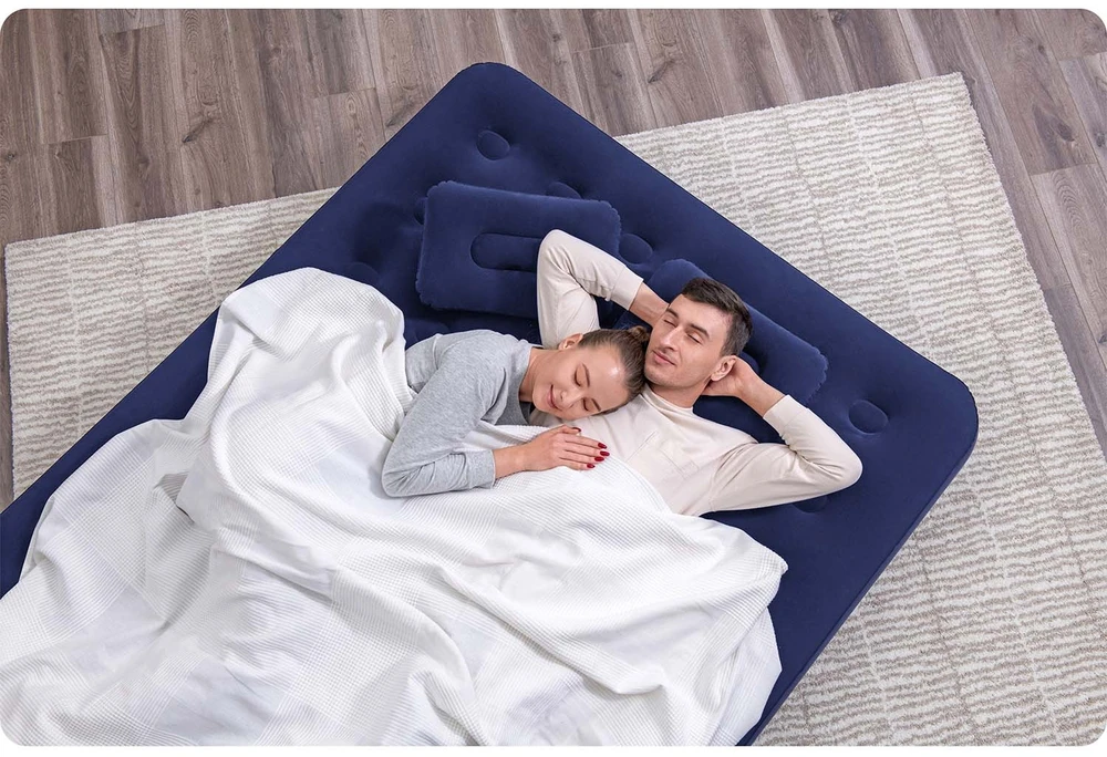 TOP KOMPLEKTAS! Bestway Pavillo dvigulis čiužinys su pompa ir 2 pagalvėlėmis 2.03m x 1.52m x 22cm