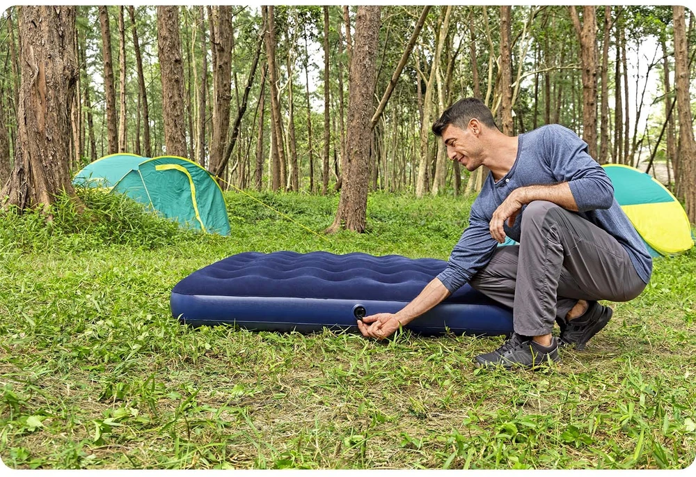 TOP KOMPLEKTAS! Bestway Pavillo dvigulis čiužinys su pompa ir 2 pagalvėlėmis 2.03m x 1.52m x 22cm