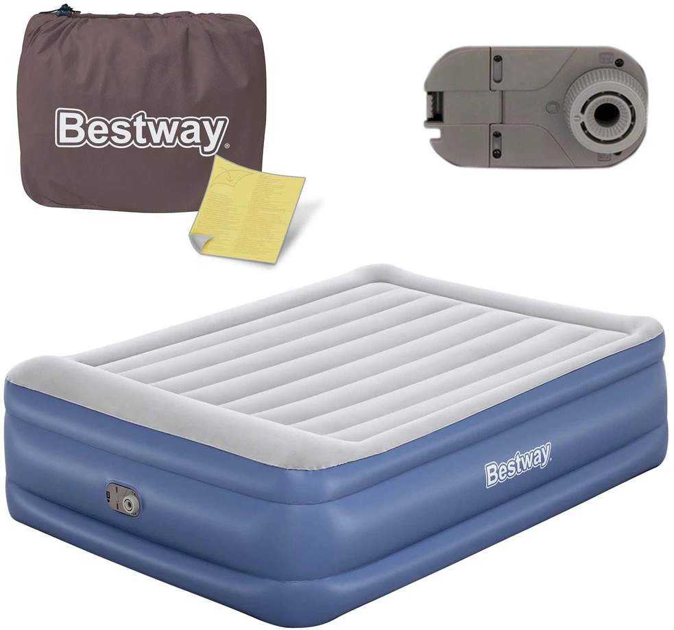 Pripučiamas čiužinys 203x152x56 cm su įmontuotu elektriniu siurbliu Bestway 67614