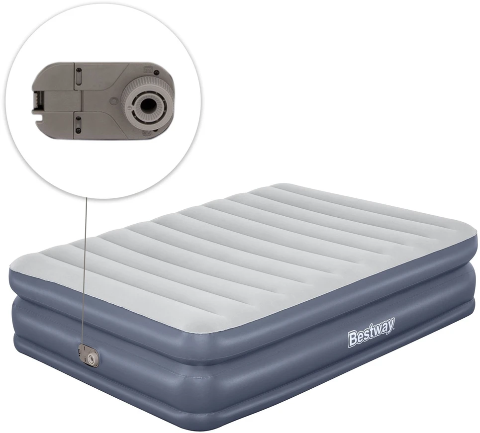 Pripučiamas čiužinys 203x152x51 cm su įmontuotu elektriniu siurbliu Bestway 67925