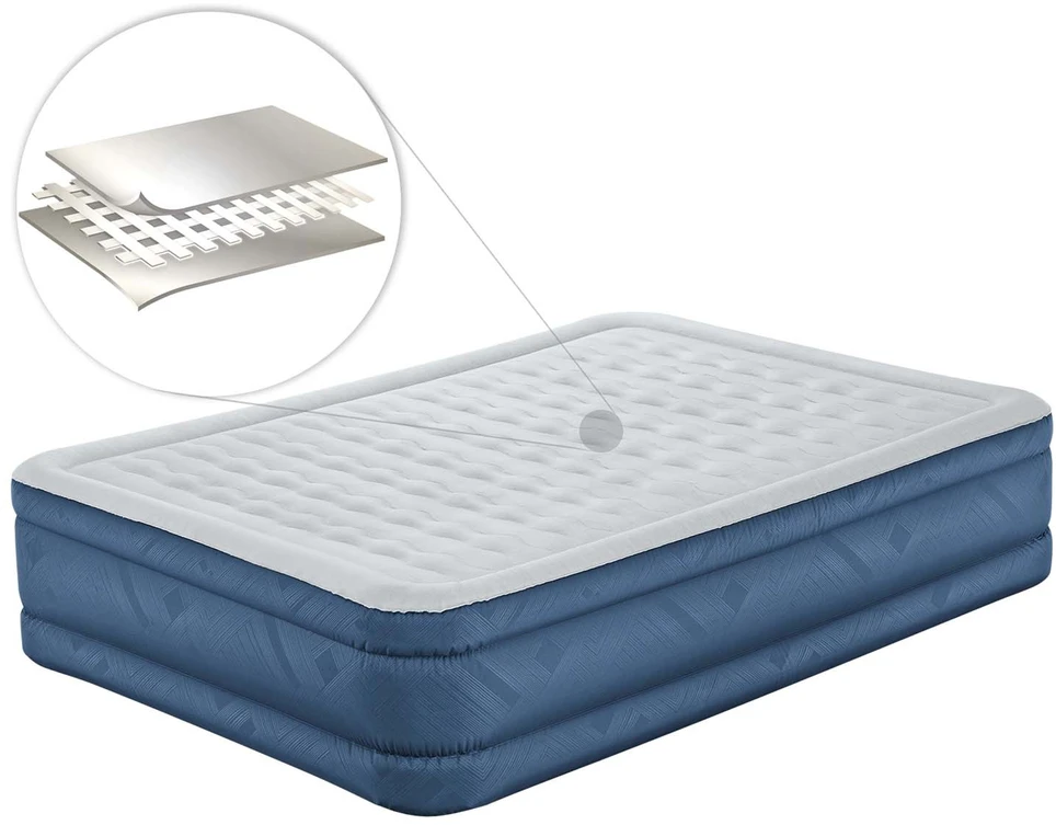 "Bestway® Fortech™" Pripučiamas dvivietis čiužinys "Snugable Top™" įmontuotas kintamosios srovės siurblys, 203 x 152 x 46 cm